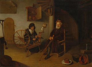 Die Weberin - Quirijn van Brekelenkam — Ansicht des Kunstwerks