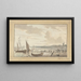 Küstenlandschaft mit Segelschiffen und Kirchturm - R. A. C. Ziesenis — gerahmtes Bild an der Wand