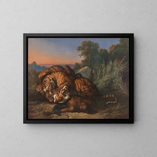 Raden Saleh - Kmpfende Tiger.webp