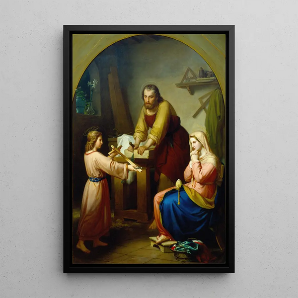 The Holy Family - Rafael Flores — framed artwork on a wall