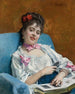 Aline, Family Album by Raimundo de Madrazo — seated woman with a photograph album