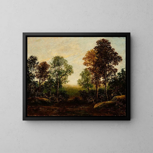Landschaft mit Bäumen - Ralph Albert Blakelock — gerahmtes Bild an der Wand