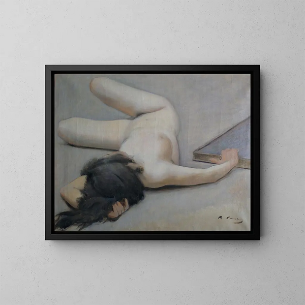 Nacktes weibliches - Ramon Casas — gerahmtes Bild an der Wand