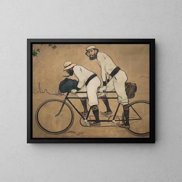 Ramon Casas und Pere Romeu auf einem Tandem - Ramon Casas — gerahmtes Bild an der Wand