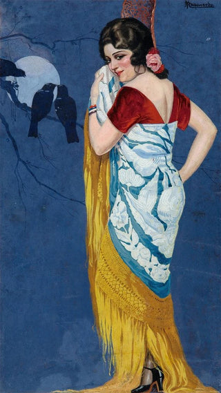 Ramn Jos Izquierdo y Garrido - Young Woman Smiling in the Moonlight.webp