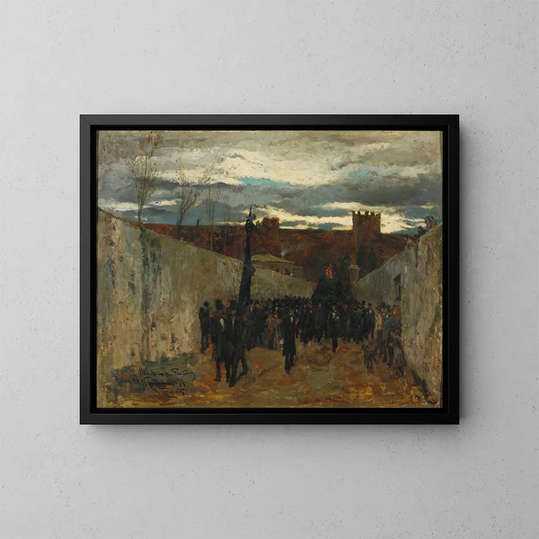 Begräbnis von Fortuny - Ramon Tusquets — gerahmtes Bild an der Wand