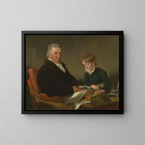 Francis Noel Clarke Mundy und sein Enkel William Mundy - Ramsay Richard Reinagle — gerahmtes Bild an der Wand