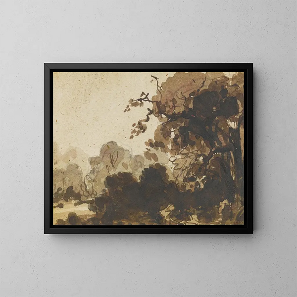 Studie einer bewaldeten Landschaft mit Bäumen - Ramsay Richard Reinagle — gerahmtes Bild an der Wand