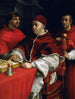 Ritratto del papa Leone X con i cardinali Giulio de' Medici e Luigi de' Rossi - Raffaello — vista dell’opera