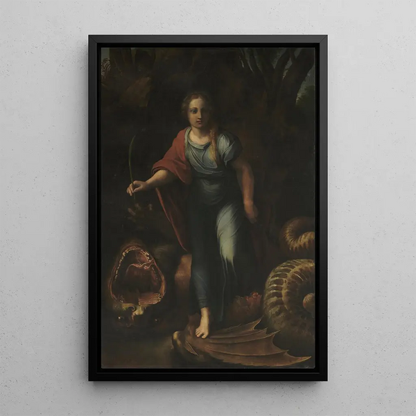 Sainte Marguerite - Raphael — framed artwork on a wall