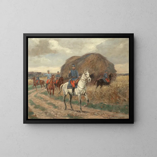 Die Reiter - Raymond Desvarreux — gerahmtes Bild an der Wand