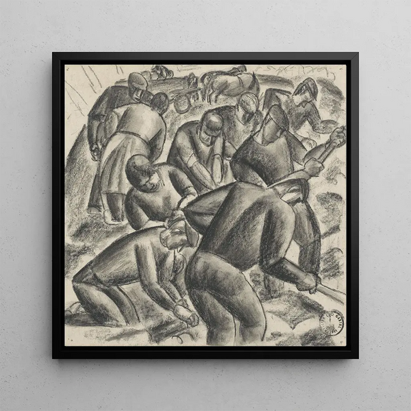 Récolteurs de pommes de terre au travail dans les champs - Leo Gestel