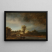 Landschaft mit einer Steinbrücke - Rembrandt van Rijn — gerahmtes Bild an der Wand