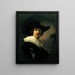 Portrait eines Mannes mit breitkrempigem Hut - Rembrandt van Rijn — gerahmtes Bild an der Wand