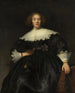 Portrait einer jungen Frau mit Fächer - Rembrandt van Rijn — Ansicht des Kunstwerks
