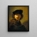 Selbstporträt mit Samtberet - Rembrandt van Rijn — gerahmtes Bild an der Wand