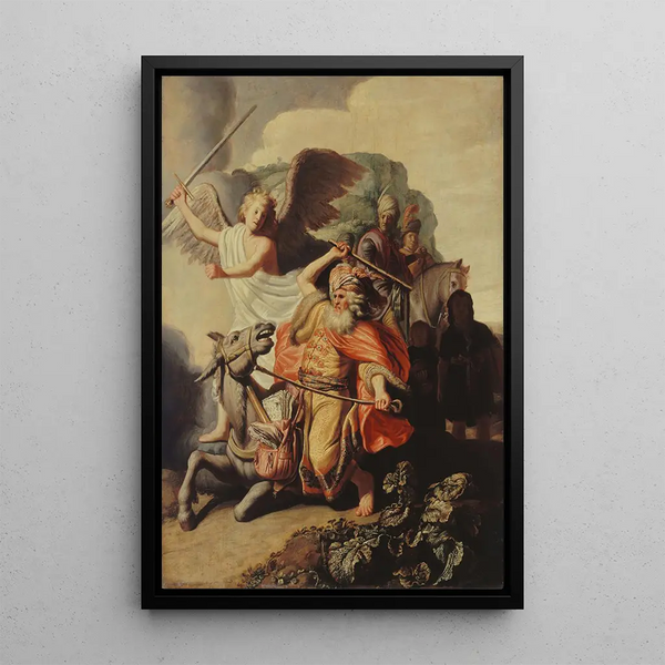 L'âne du prophète Balaam - Rembrandt van Rijn — framed artwork on a wall