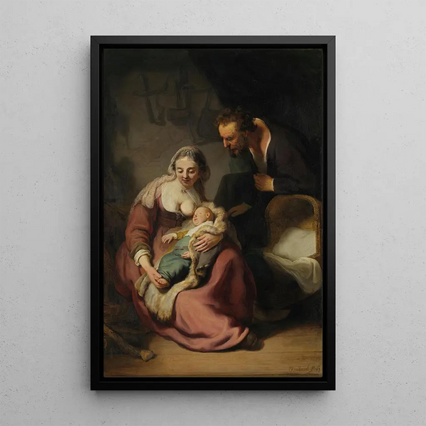 La Sainte Famille - Rembrandt van Rijn — framed artwork on a wall