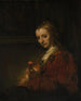 Frau mit einer Rose - Rembrandt van Rijn — Ansicht des Kunstwerks