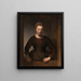 Giovane donna con una mezza porta aperta - Rembrandt van Rijn — quadro incorniciato alla parete