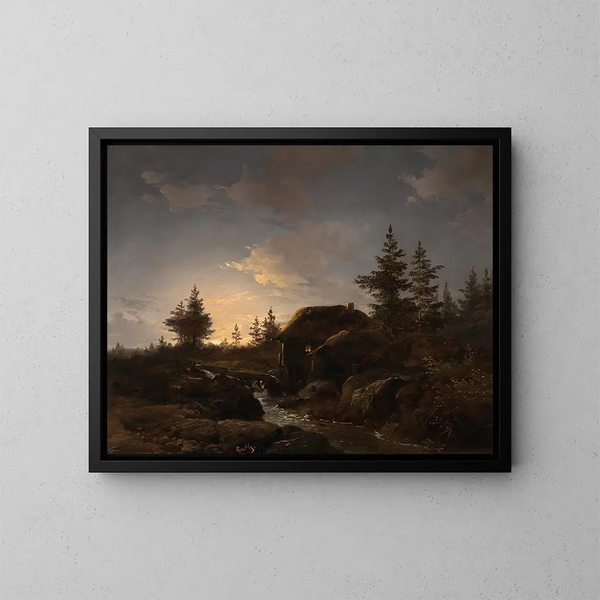 Eine Nacht im Mondschein - Remigius Adrianus van Haanen — gerahmtes Bild an der Wand