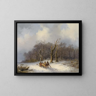 Remigius Adrianus van Haanen - Winterlandschaft mit Pferdeschlitten.webp