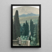 La Terrasse et les Cyprès de la Villa d'Este à Tivoli - René François Xavier Prinet — framed artwork on a wall