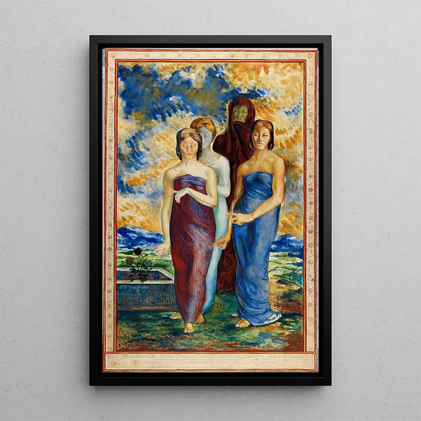 Artistic print of Allegorical Figures - René Piot — framed artwork on a wall