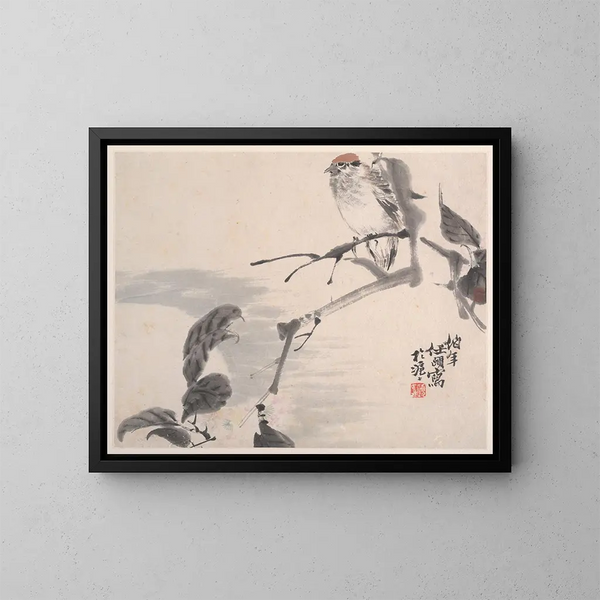 Tiere, Blumen und Vögel, Pl1 - Ren Yi — gerahmtes Bild an der Wand