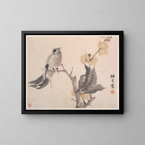 Tiere, Blumen und Vögel Pl4 - Ren Yi — gerahmtes Bild an der Wand