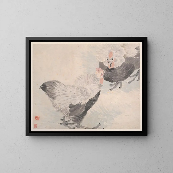 Tiere, Blumen und Vögel, Pl. 7 - Ren Yi — gerahmtes Bild an der Wand