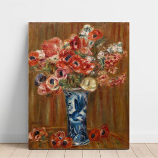 Reproduction Anémones au Vase de Delft - Pierre-Auguste Renoir