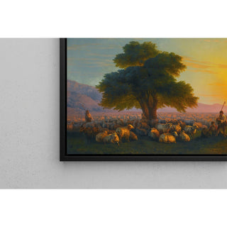 Reproduction Bergers avec leur troupeau au coucher du soleil - Ivan Konstantinovich Aivazovsky