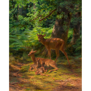 Reproduction Biches et cerf au repos - Rosa Bonheur