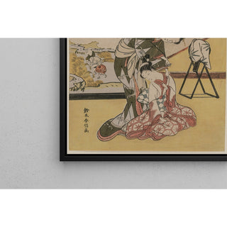 Reproduction Bienveillance - Courtisane rasant le cou de son serviteur Cinq vertus confucéennes - Suzuki Harunobu