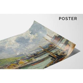 Reproduction Darse de Pêche et Bassin Duquesne, Dieppe - Camille Pissarro