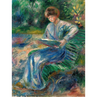 Reproduction Femme Lisant sur un Banc - Pierre-Auguste Renoir