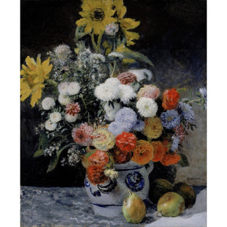 Reproduction Fleurs mélangées dans un pot en terre cuite - Pierre-Auguste Renoir