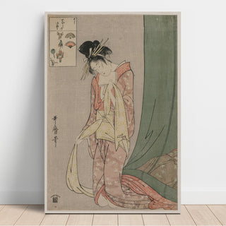 Reproduction Hanaogi de l'Ogiya de la série Devinettes illustrées - Kitagawa Utamaro