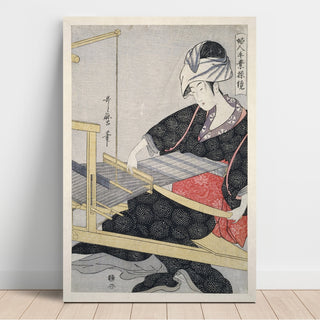 Reproduction Hata-ori - Tissage sur un métier à tisser - Kitagawa Utamaro