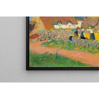 Reproduction Le battage du blé au village - Henry Moret