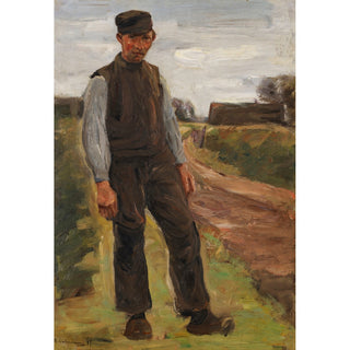 Reproduction Paysans debout sur un chemin - Max Liebermann