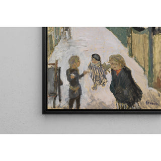 Reproduction Rue enneigée avec des enfants jouant - Pierre Bonnard