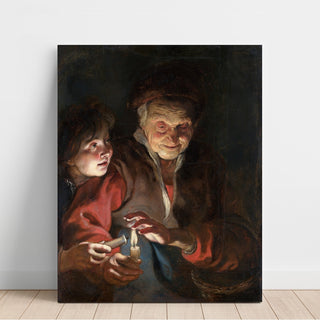 Reproduction Vieille femme et garçon avec des bougies - Peter Paul Rubens