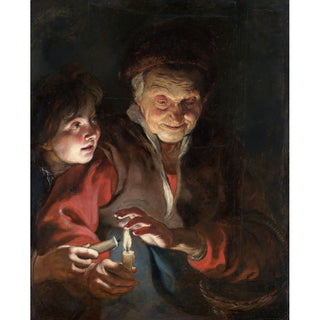 Reproduction Vieille femme et garçon avec des bougies - Peter Paul Rubens