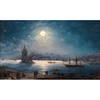 Reproduction Vue du Bosphore avec Sainte-Sophie et la Tour de la Vierge au clair de lune - Ivan Konstantinovich Aivazovsky