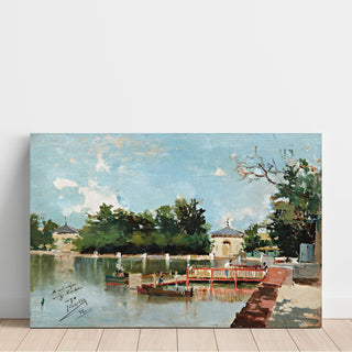Reproduction Vue du débarcadère dans les jardins du Retiro, Madrid - Joaquín Sorolla
