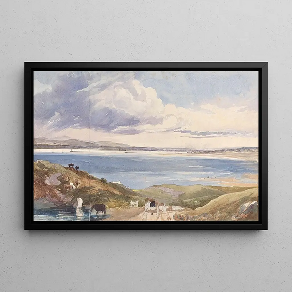 Rev James Bulwer - Landscape by the Shore with Road in Foreground.webp
