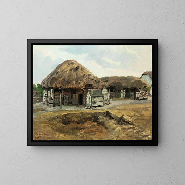 Schweinehütte in Dunatettlen - Richard Benno Adam — gerahmtes Bild an der Wand