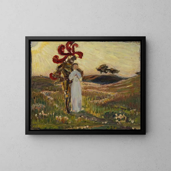 Schizzo per Il Cavaliere e la Serva - Richard Bergh — quadro incorniciato alla parete